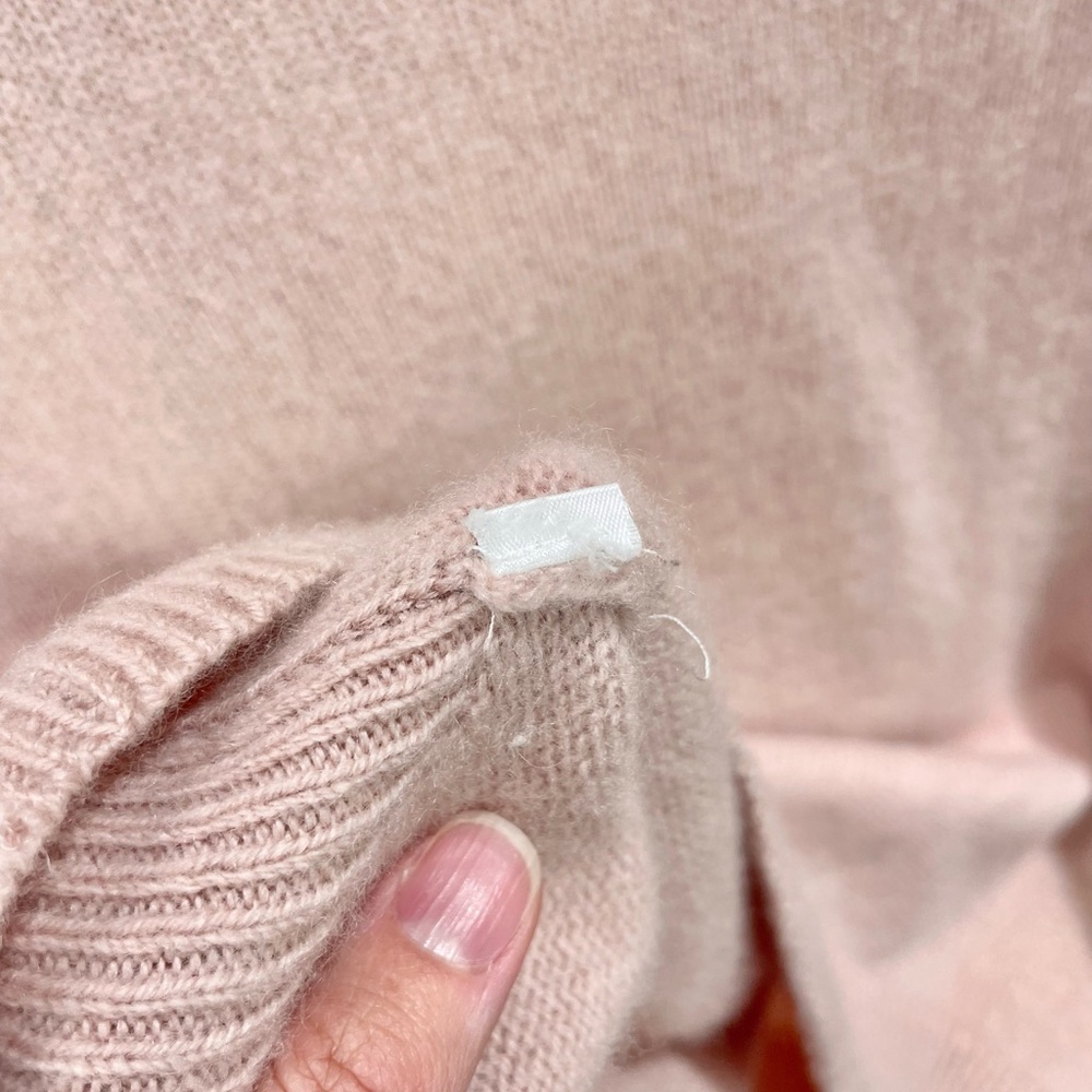 Babaton Bow Pink 100% Cashmere Mock Neck Sweater Size S - Picture 7 of 7